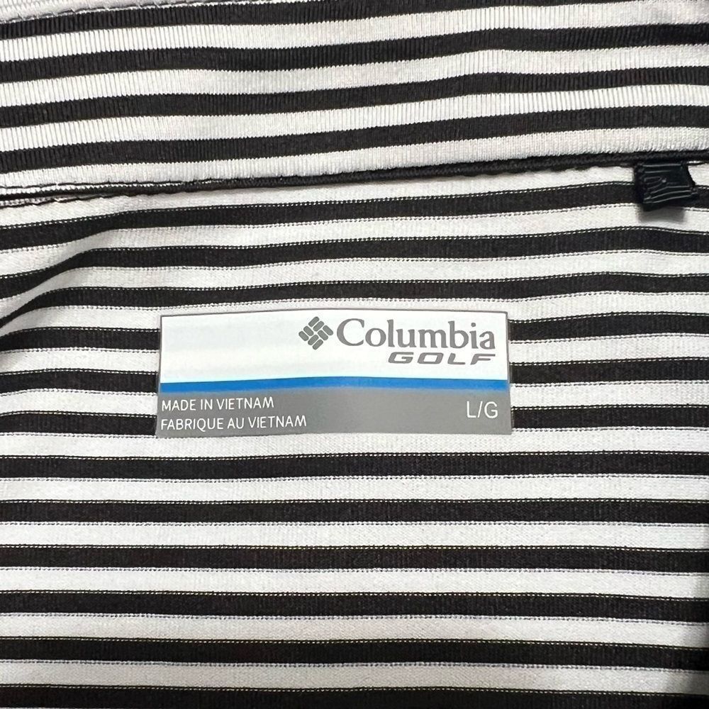 Columbia golf polo black and white stripes US ARMY embroidered logo large men - Picture 6 of 10